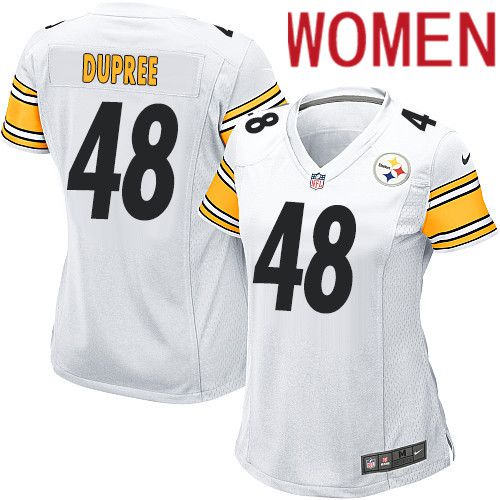 Women Pittsburgh Steelers 48 Bud Dupree Nike White Game NFL Jersey